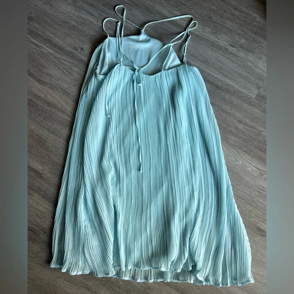 Lush Light Blue Pleated Dress - Picture 5 of 5